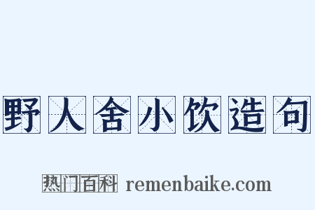野人舍小饮造句是什么意思的图片